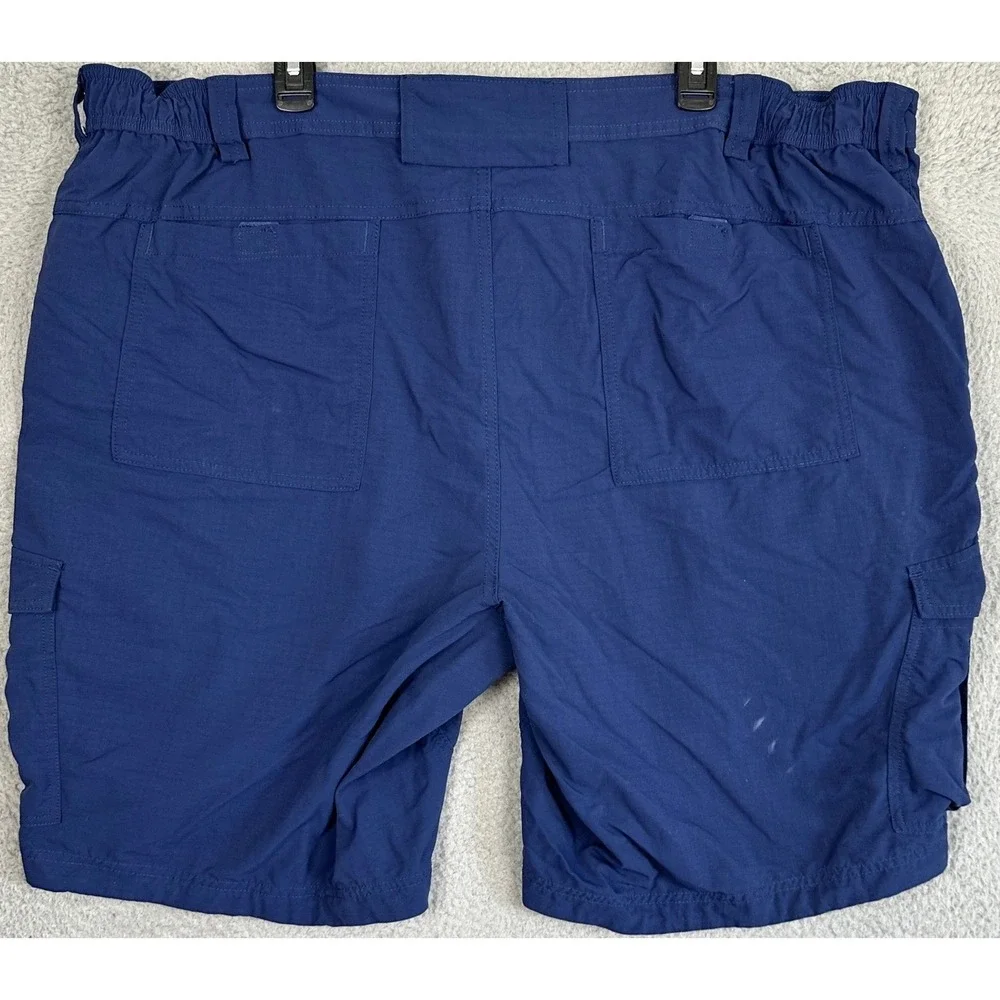 Duluth Trading Co Shorts Mens 46 Blue Relaxed Fit Cargo Ripstop Hiking Fishing